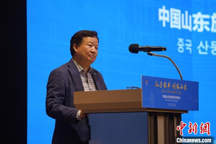 韓國一般旅游業(yè)協(xié)會(huì)副會(huì)長白承弻致辭?！⑿?攝