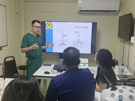 培訓(xùn)現(xiàn)場(chǎng)。第18期援圭亞那醫(yī)療隊(duì)供圖