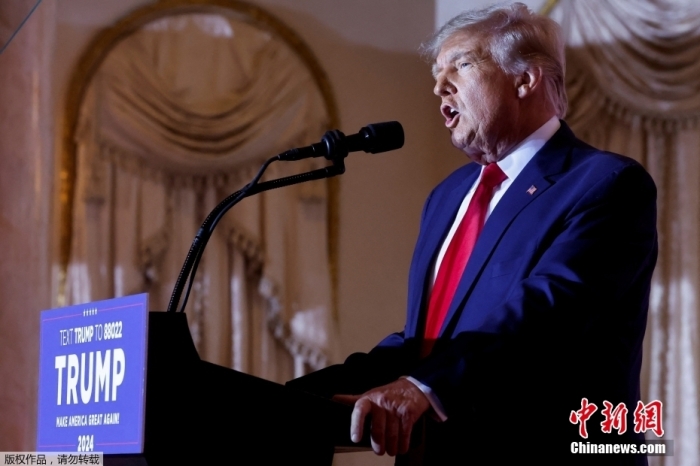 當(dāng)?shù)貢r(shí)間2022年11月15日，美國前總統(tǒng)特朗普在佛羅里達(dá)州海湖莊園發(fā)表演講，正式宣布將參加2024年美國總統(tǒng)大選。據(jù)美媒報(bào)道，特朗普已正式提交文件加入2024年總統(tǒng)競選。這是特朗普第三次發(fā)起美國總統(tǒng)競選活動(dòng)。