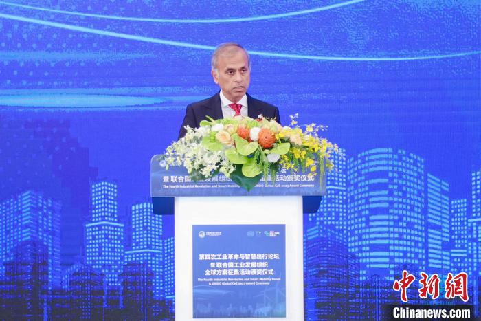 聯(lián)合國駐華協(xié)調員常啟德發(fā)表演講。