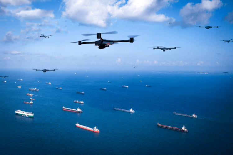 圖為智能無人系統(tǒng)未來在海洋上的模擬應用場景。挑戰(zhàn)賽主辦方供圖