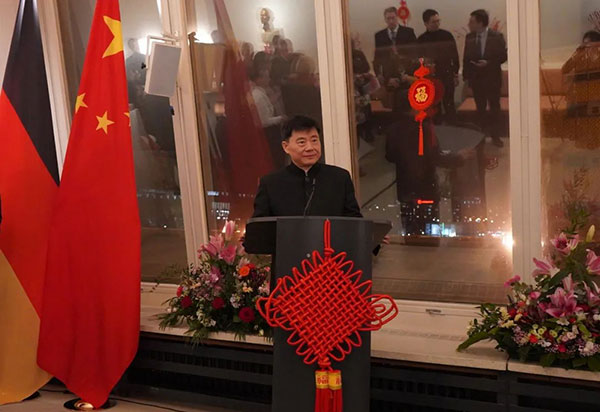 吳懇大使致辭。中國駐德國大使館供圖