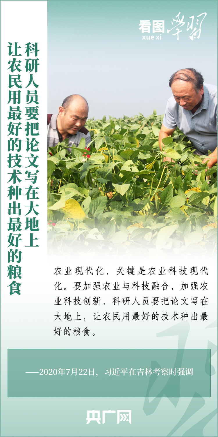 看圖學(xué)習(xí)丨推廣良田、良種、良法、良機(jī) 給農(nóng)業(yè)現(xiàn)代化插上科技的翅膀