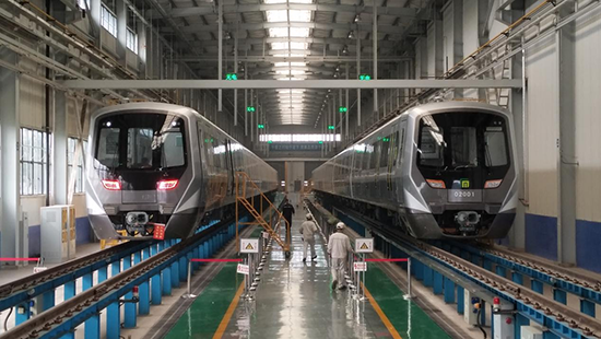 石家莊地鐵二號線列車。 中車齊車集團(tuán)石家莊公司供圖