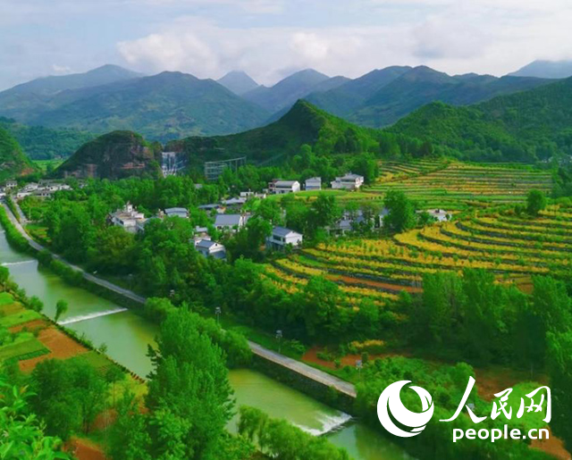 陜西商洛漫川關(guān)鎮(zhèn)民宿群。人民網(wǎng) 王麗攝