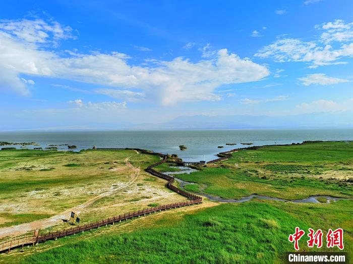圖為航拍都蘭湖國家濕地公園?！∑钤鲚?攝