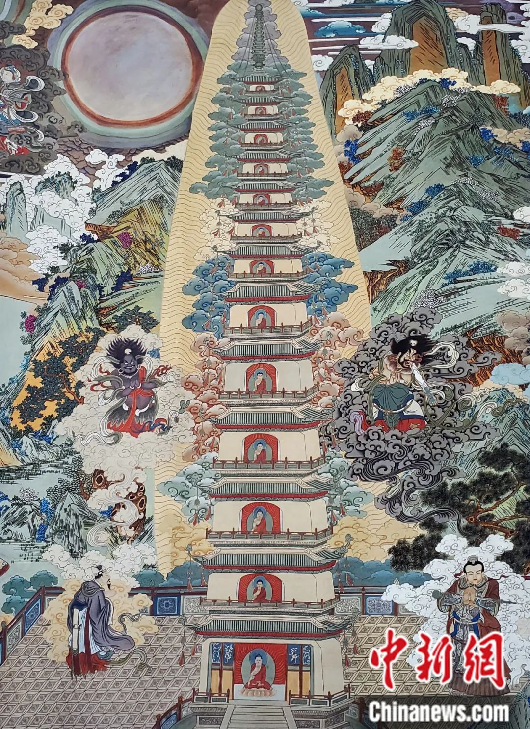 臨摹、補(bǔ)繪的青海瞿曇寺壁畫。受訪者 供圖