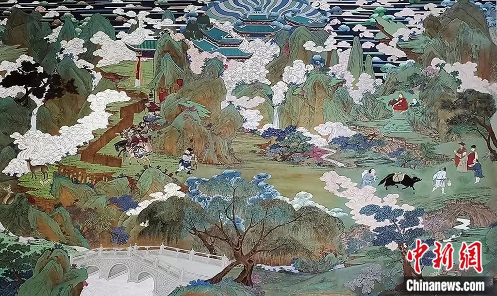 臨摹、補(bǔ)繪的青海瞿曇寺壁畫。受訪者 供圖