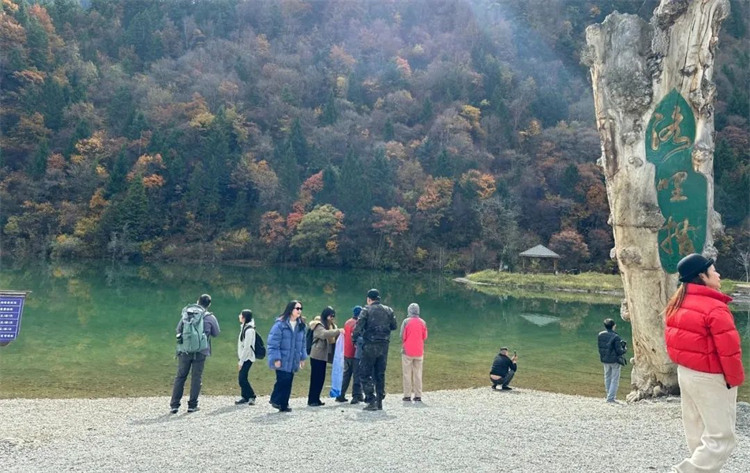游客觀賞彩林。黑水縣委宣傳部供圖