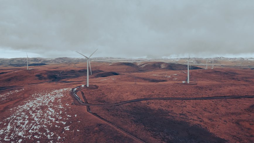 西藏自治區(qū)那曲市色尼區(qū)100兆瓦風(fēng)電。趙清鵬攝